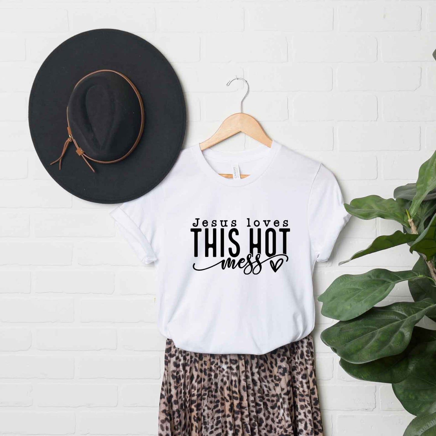 Jesus Loves This Hot Mess | Short Sleeve Crew Neck