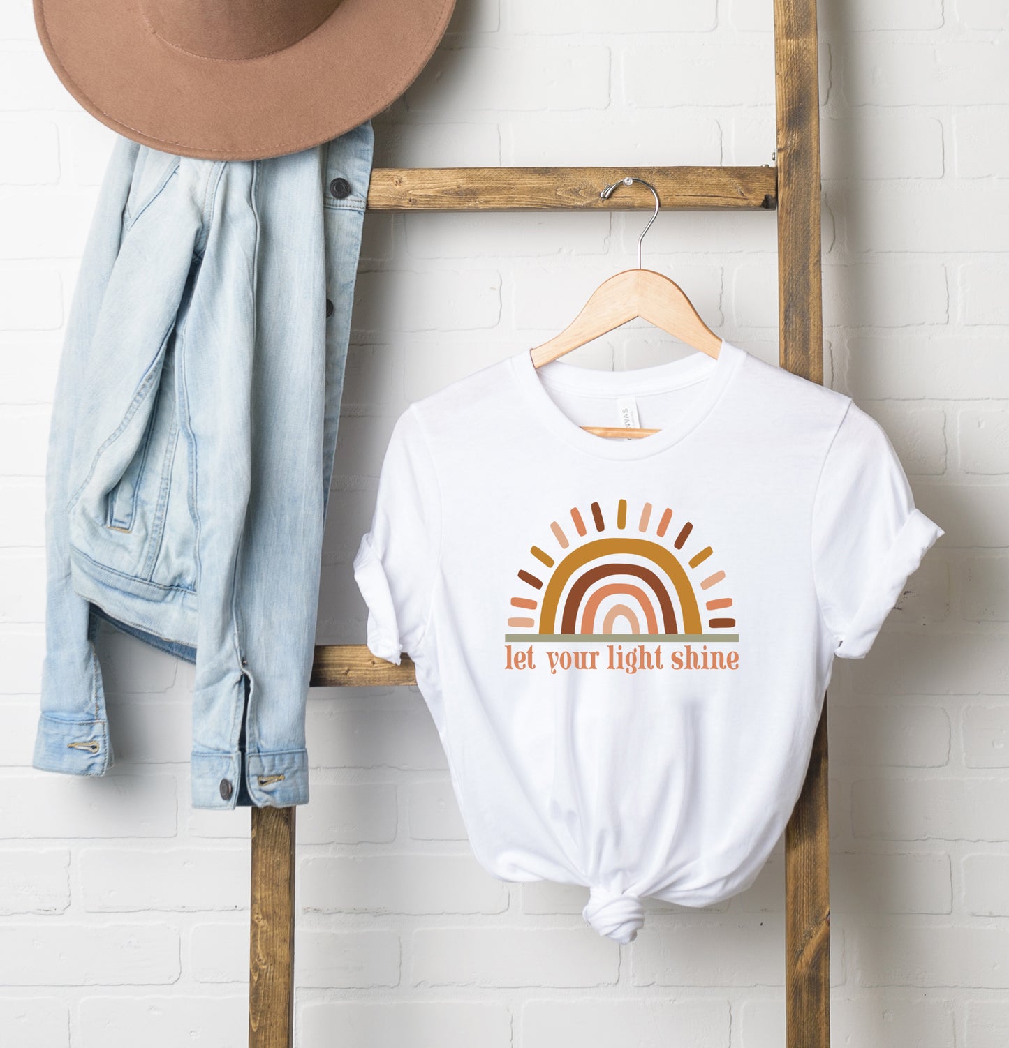 Let Your Light Shine Colorful Sun | Short Sleeve Crew Neck