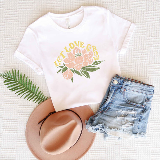 Let Love Grow Flower | Short Sleeve Crew Neck
