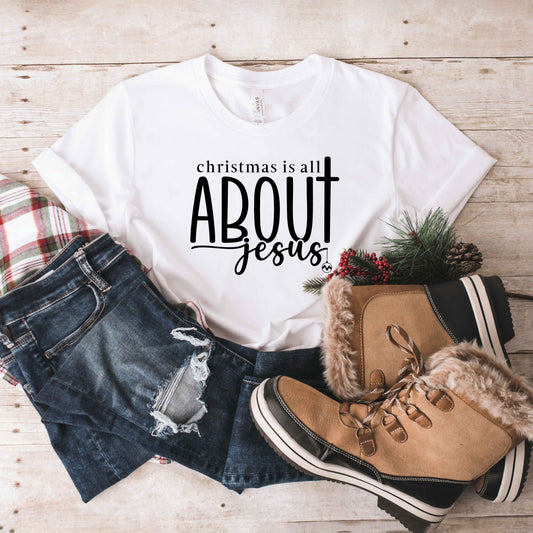 Christmas Is All About Jesus Ornament | Short Sleeve Crew Neck