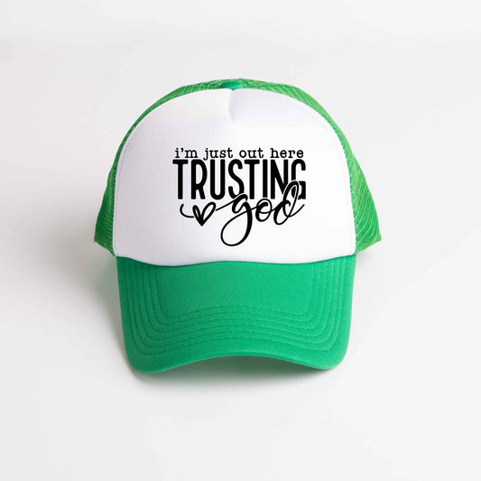 Out Here Trusting Jesus | Foam Trucker Hat