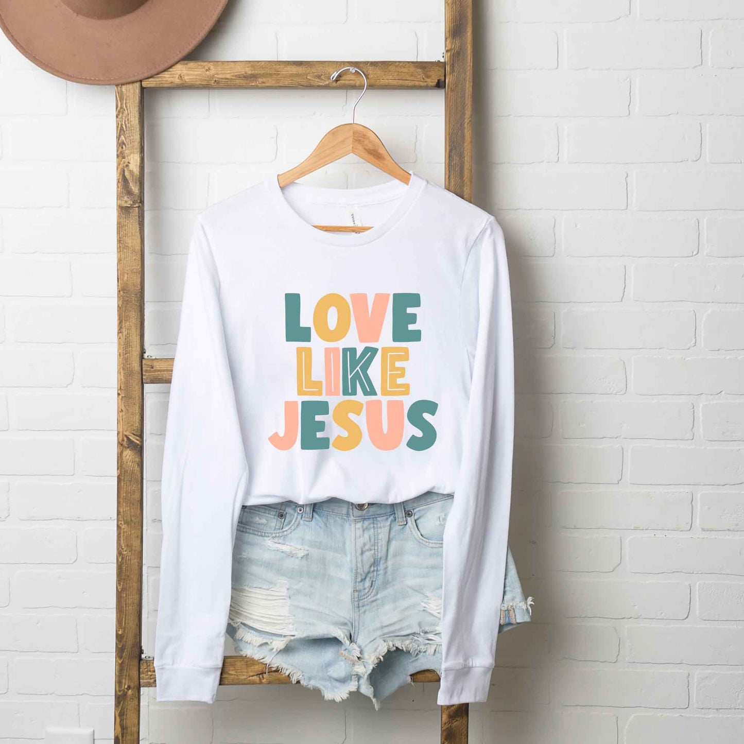 Love Like Jesus Colorful | Long Sleeve Crew Neck