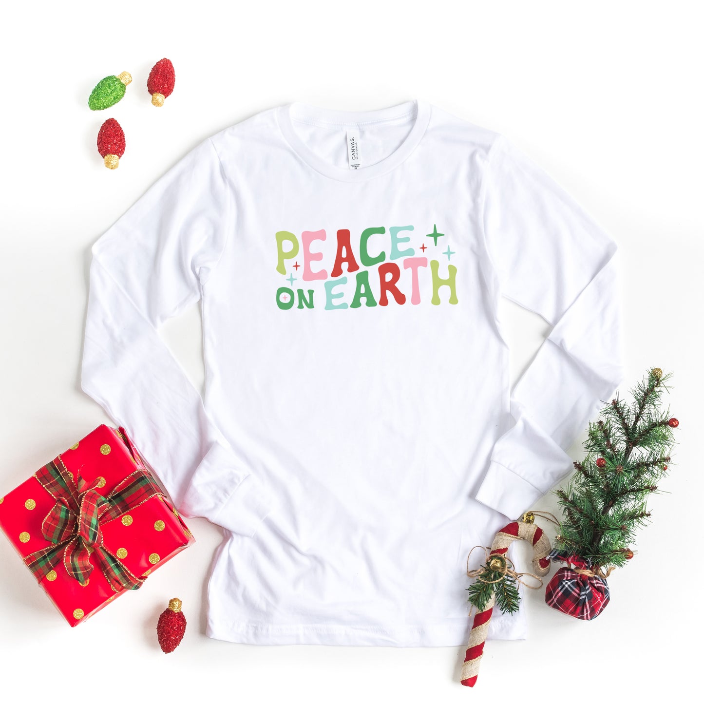 Peace On Earth Colorful | Long Sleeve Crew Neck