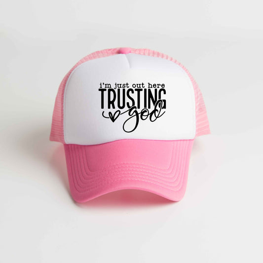 Out Here Trusting Jesus | Foam Trucker Hat