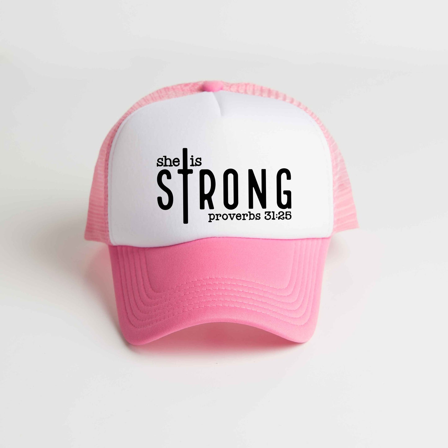 She Is Strong Cross | Foam Trucker Hat