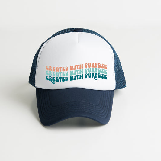 Created With A Purpose Stacked Wavy | Foam Trucker Hat