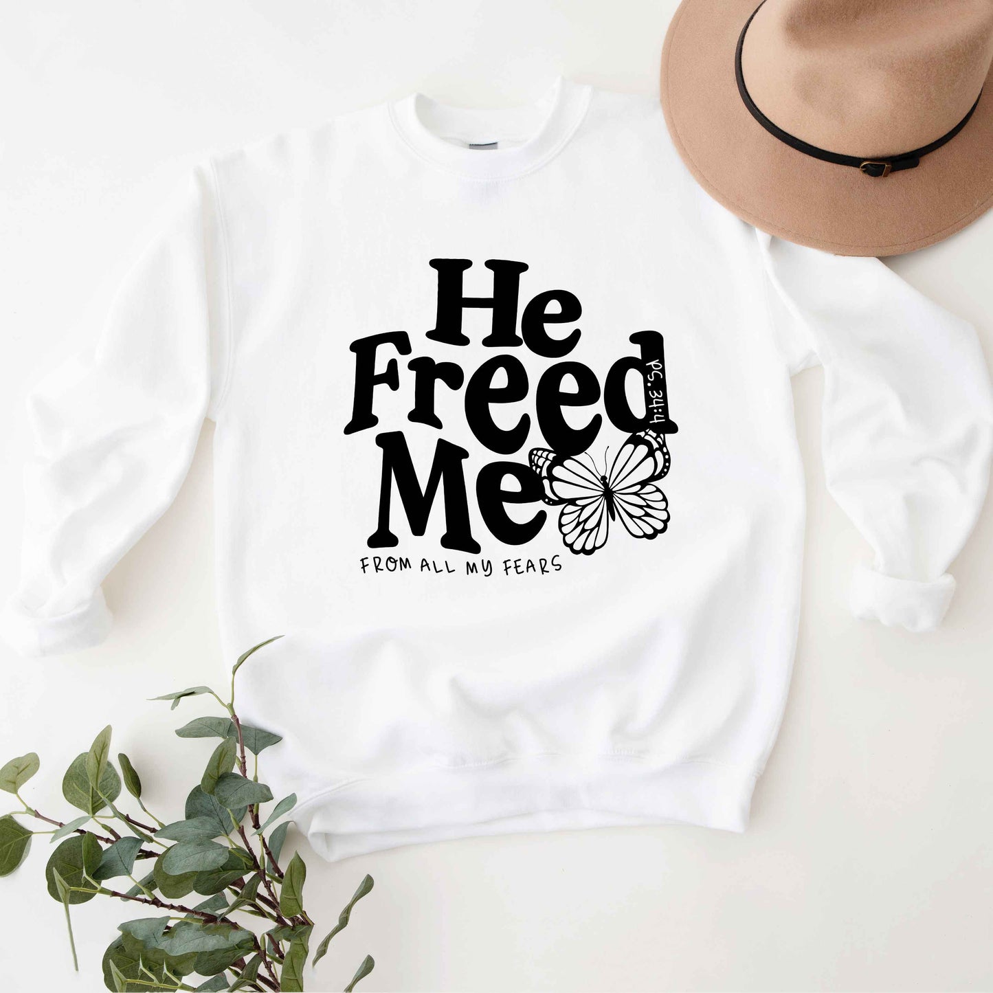 He Freed Me Butterfly | Sweatshirt