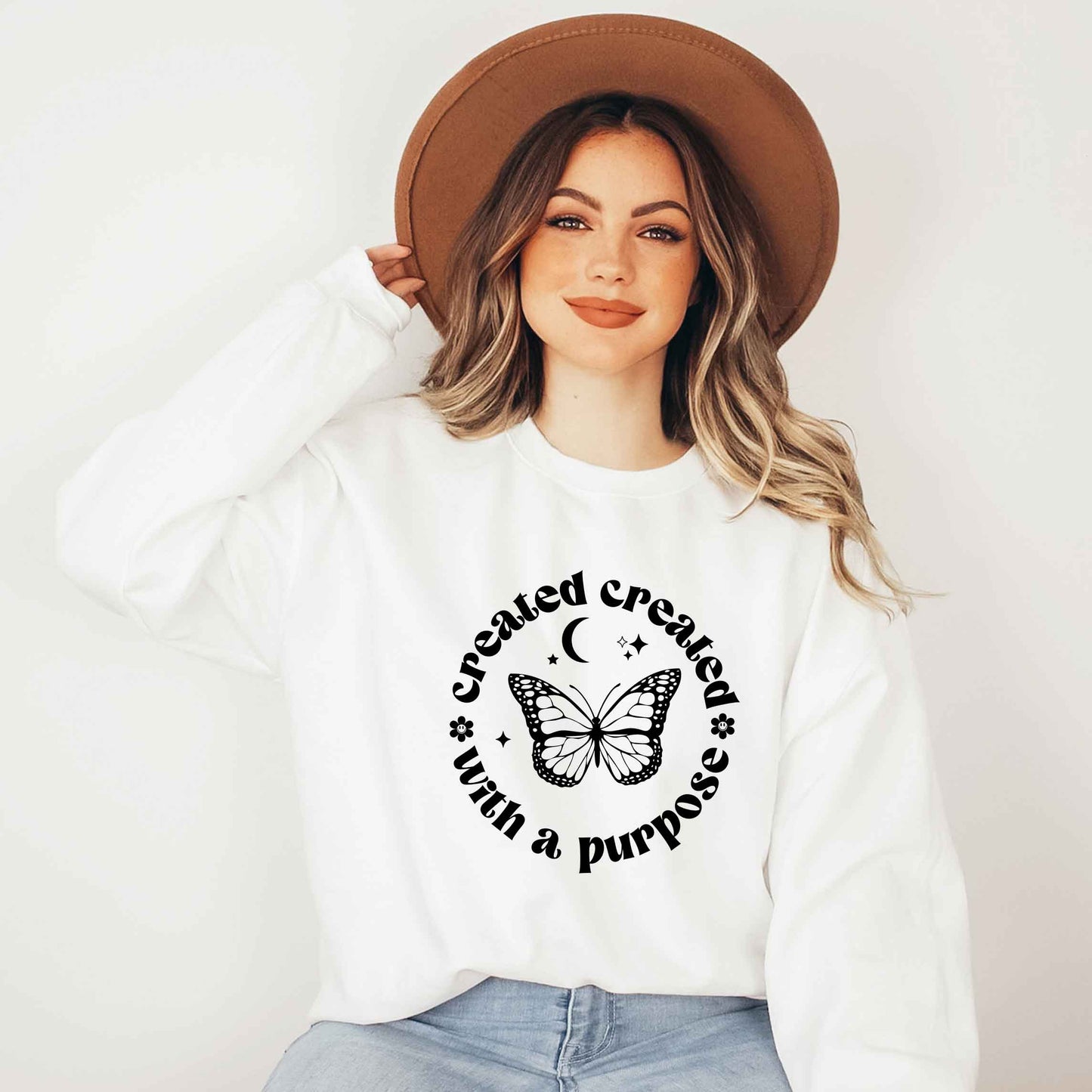 Created With A Purpose Butterfly | Sweatshirt