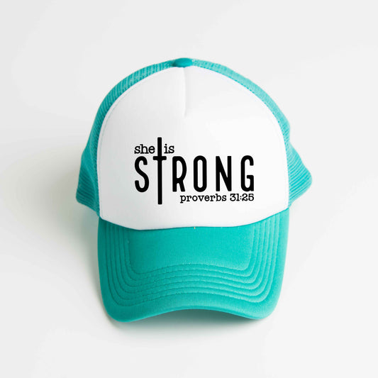 She Is Strong Cross | Foam Trucker Hat