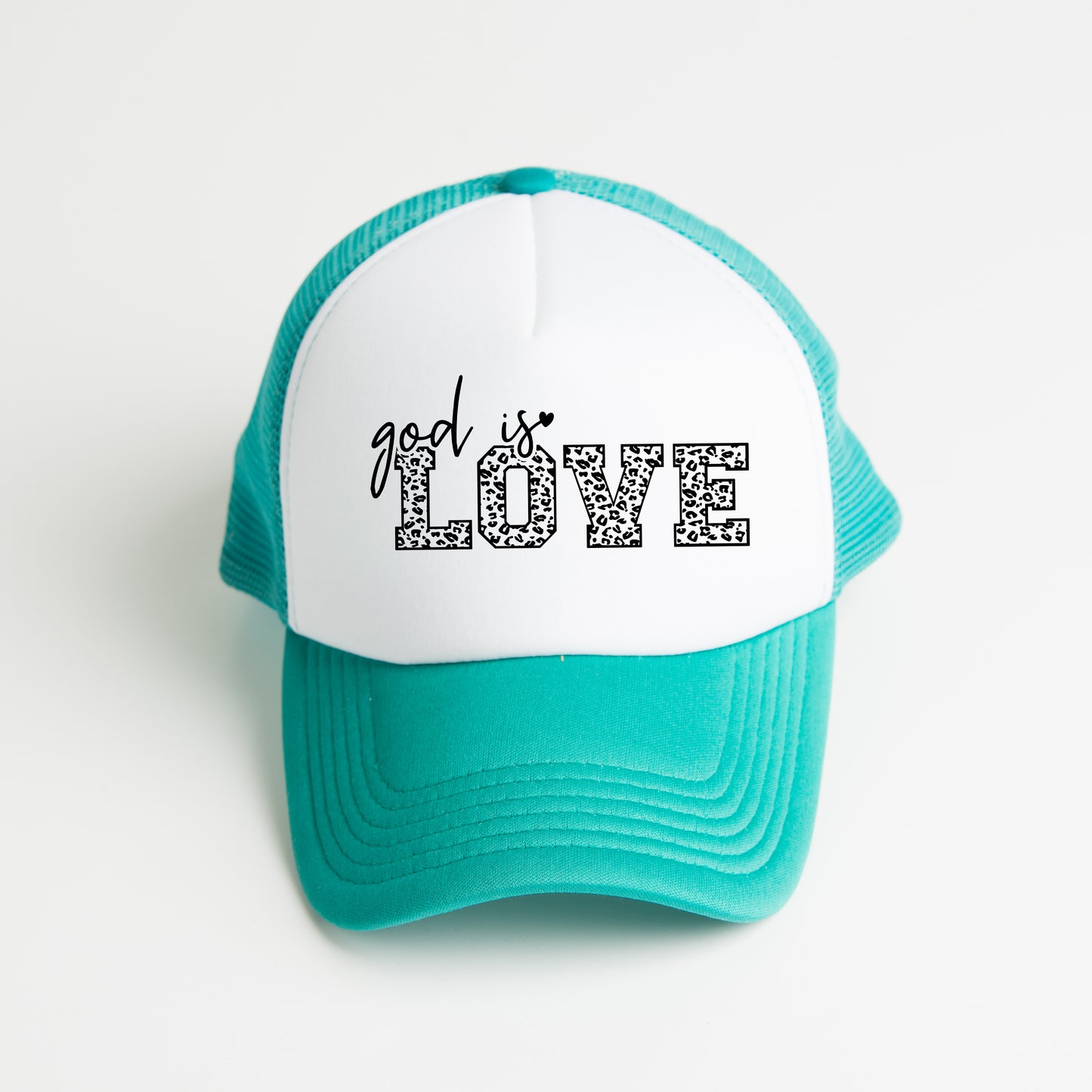 God Is Love Leopard | Foam Trucker Hat