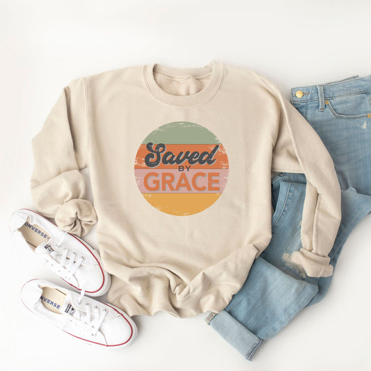 Retro Saved By Grace | Sweatshirt