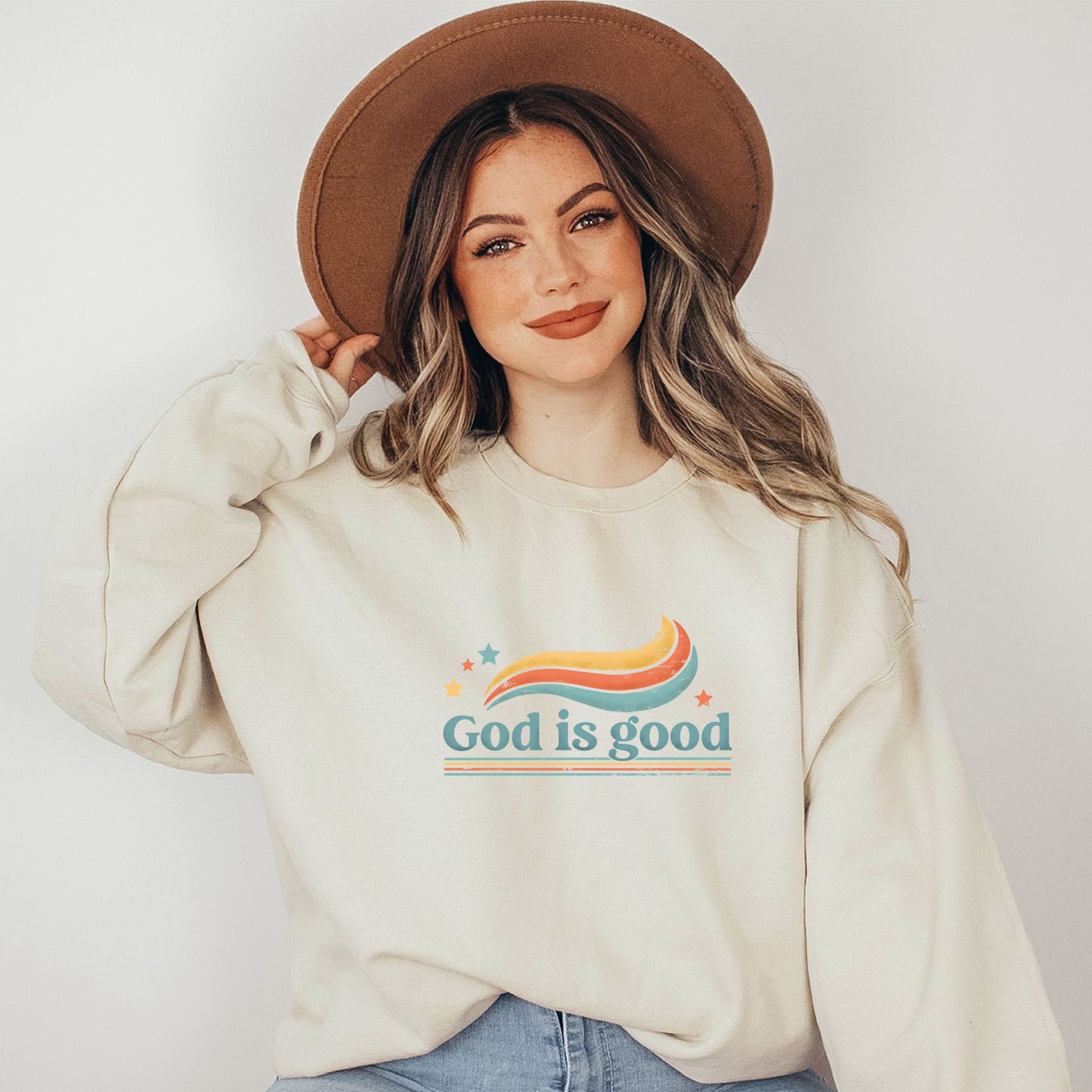 Retro God Is Good | Sweatshirt