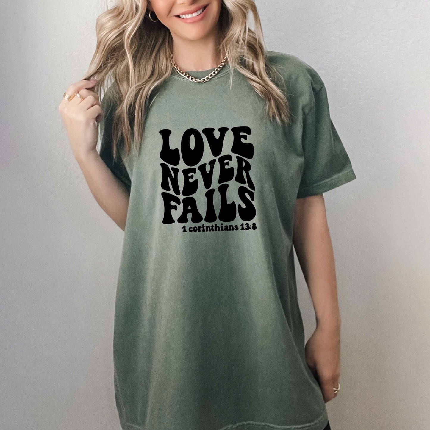 Love Never Fails Wavy | Garment Dyed Tee