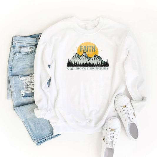 Retro Faith Can Move Mountains | Sweatshirt